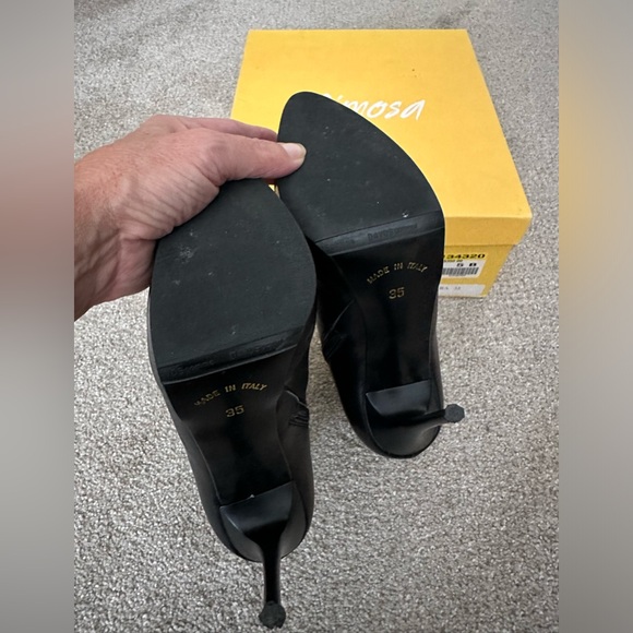 Mimosa black leather boots, size 5 - Picture 4 of 10